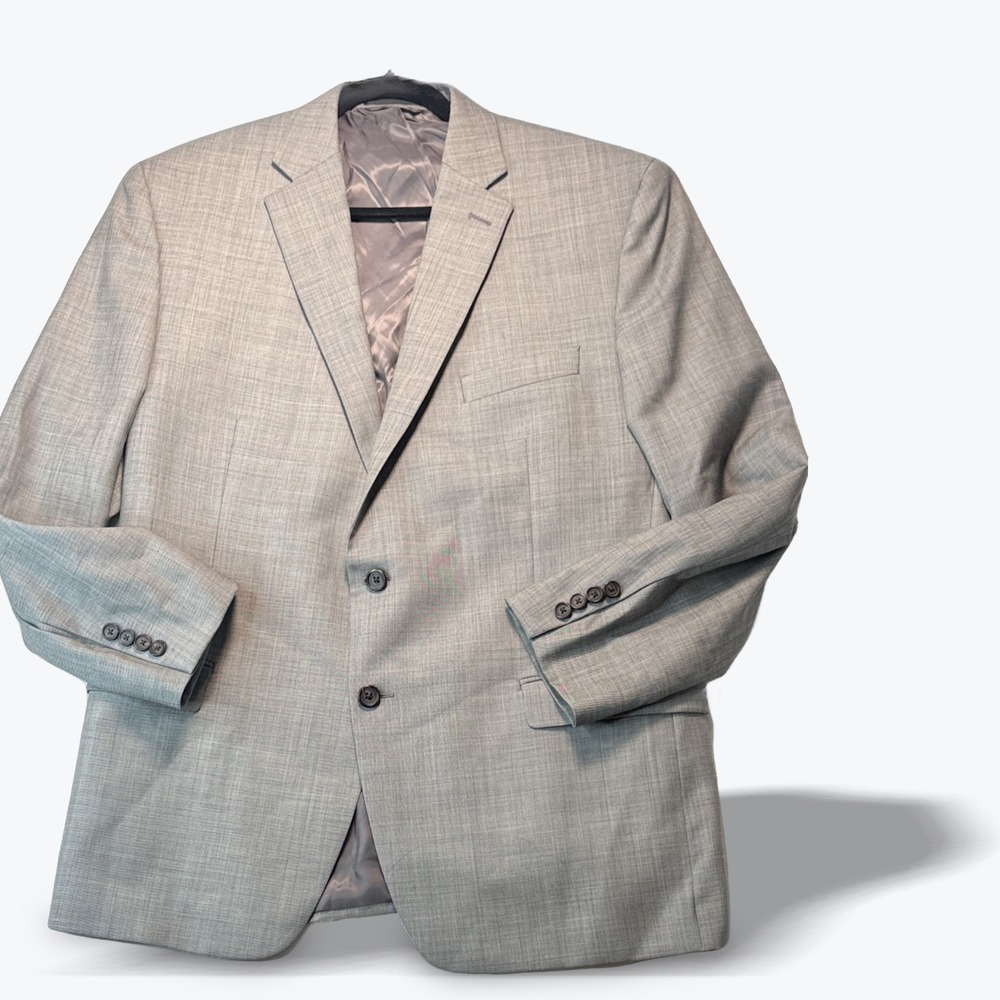 Lauren Ralph Lauren Sport Coat Blazer Mens 44R Fit Gray Wool Jacket Size 44 R